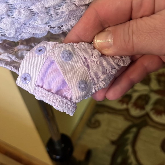 FREE PEOPLE Size Medium DAY-NIGHT Ruched LACE Mockturtle Bodysuit Stretch $68NEW - Picture 13 of 16